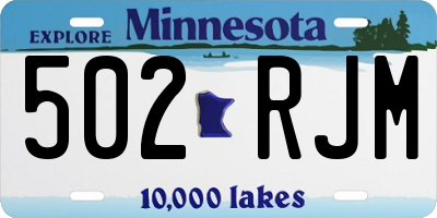 MN license plate 502RJM
