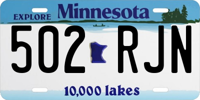 MN license plate 502RJN