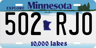 MN license plate 502RJO