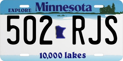 MN license plate 502RJS