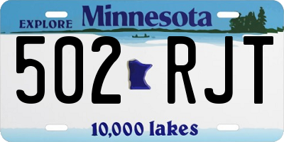 MN license plate 502RJT