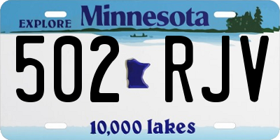 MN license plate 502RJV