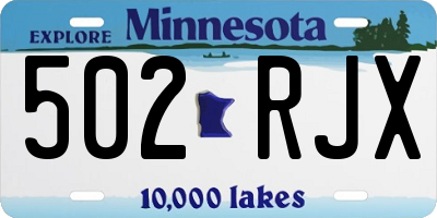MN license plate 502RJX