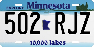 MN license plate 502RJZ