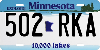 MN license plate 502RKA