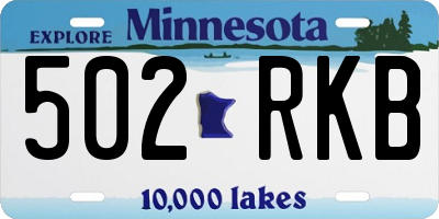 MN license plate 502RKB