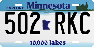 MN license plate 502RKC