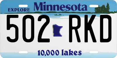 MN license plate 502RKD