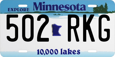 MN license plate 502RKG
