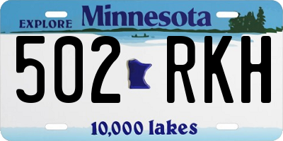 MN license plate 502RKH