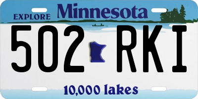 MN license plate 502RKI