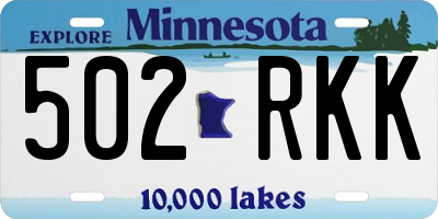 MN license plate 502RKK