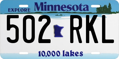 MN license plate 502RKL