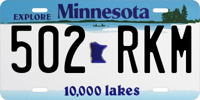 MN license plate 502RKM
