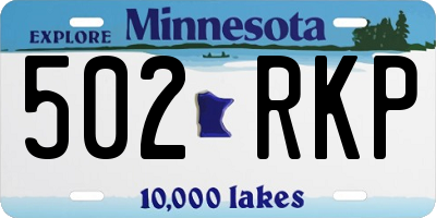 MN license plate 502RKP