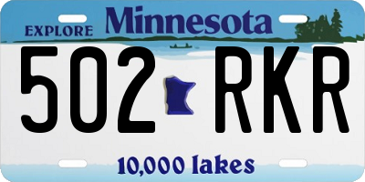 MN license plate 502RKR