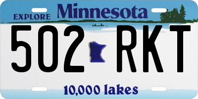 MN license plate 502RKT