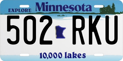 MN license plate 502RKU