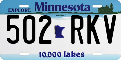 MN license plate 502RKV