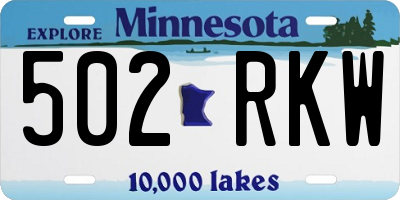 MN license plate 502RKW