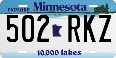 MN license plate 502RKZ