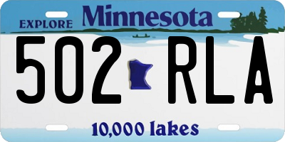 MN license plate 502RLA