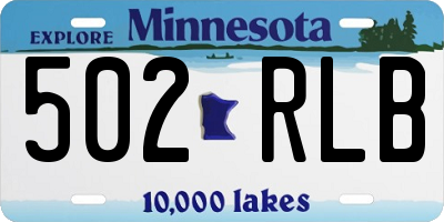 MN license plate 502RLB