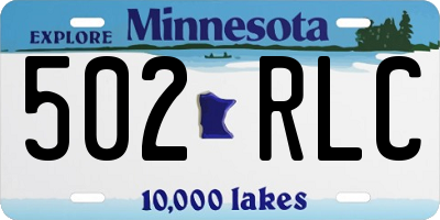 MN license plate 502RLC