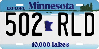 MN license plate 502RLD