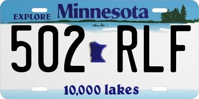 MN license plate 502RLF