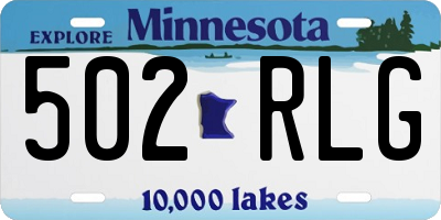 MN license plate 502RLG