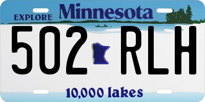 MN license plate 502RLH