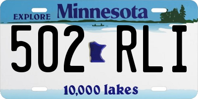 MN license plate 502RLI