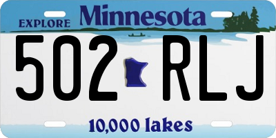 MN license plate 502RLJ