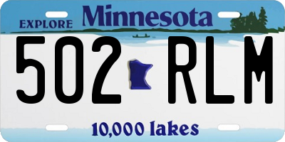 MN license plate 502RLM