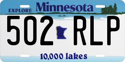MN license plate 502RLP
