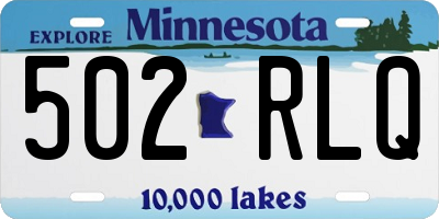 MN license plate 502RLQ