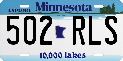 MN license plate 502RLS