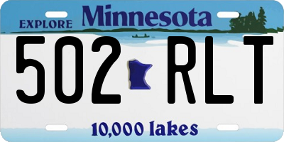 MN license plate 502RLT