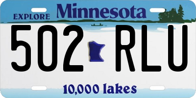 MN license plate 502RLU
