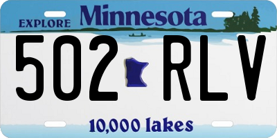 MN license plate 502RLV