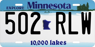 MN license plate 502RLW