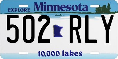 MN license plate 502RLY