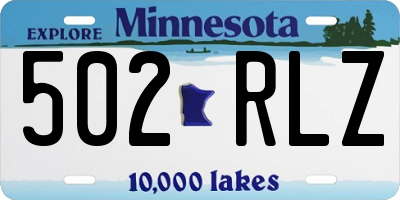 MN license plate 502RLZ