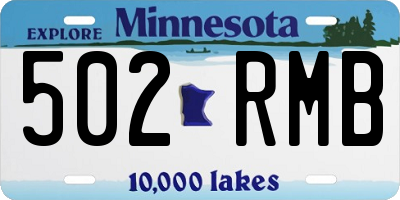 MN license plate 502RMB