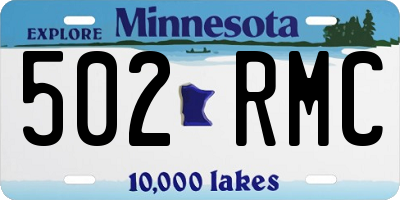 MN license plate 502RMC
