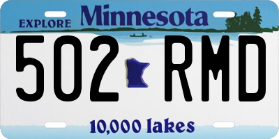 MN license plate 502RMD