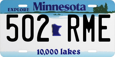 MN license plate 502RME