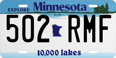 MN license plate 502RMF