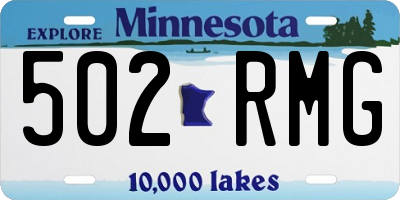 MN license plate 502RMG